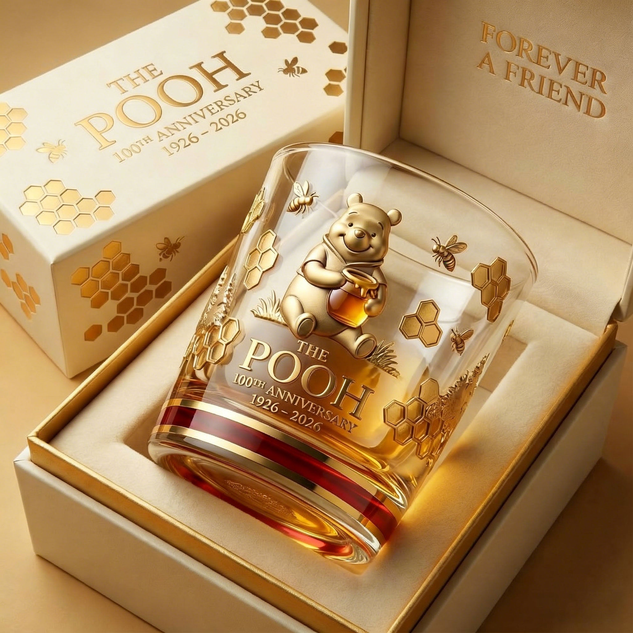 The Pooh 100Th Anniversary Whiskey Glass