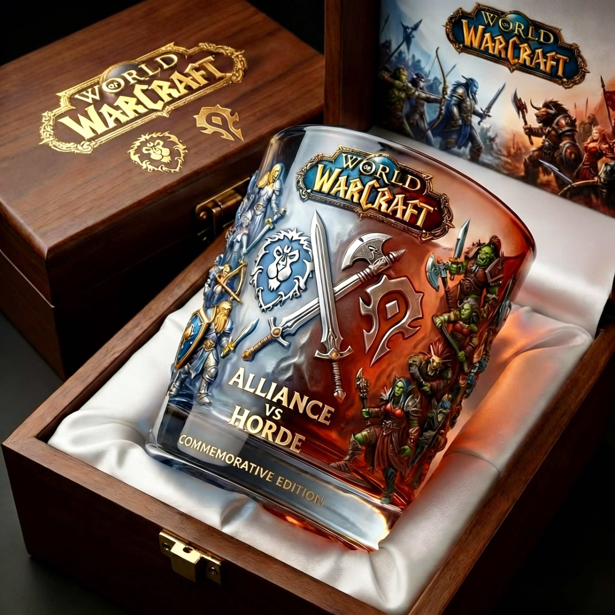 World Of Warcraft Alliance Vs Horde Whiskey Glass