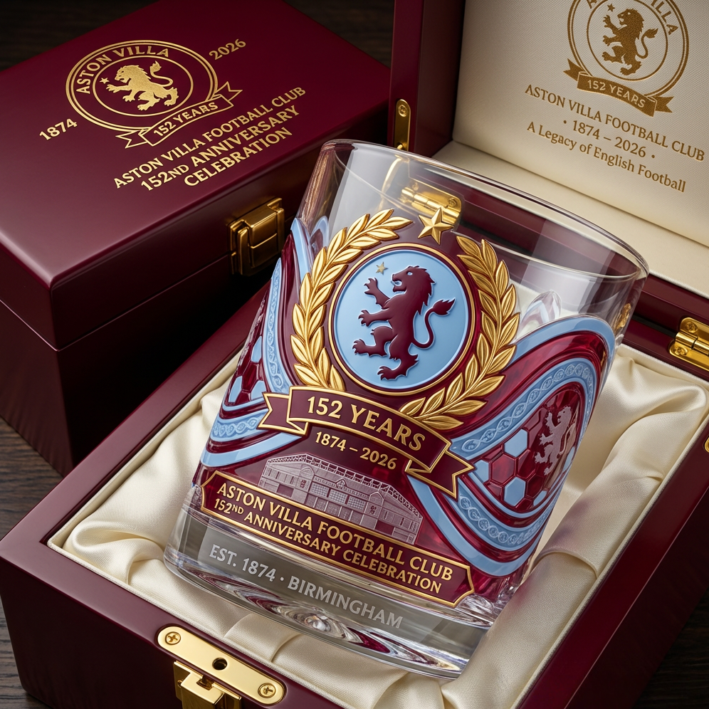 Aston Villa F.C. 152nd Anniversary Whisky Glass