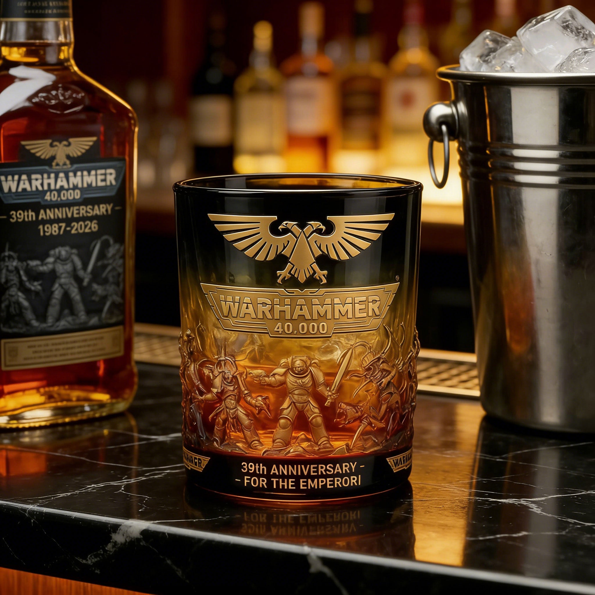 Warhammer 40,000 39th Anniversary Whiskey Glass