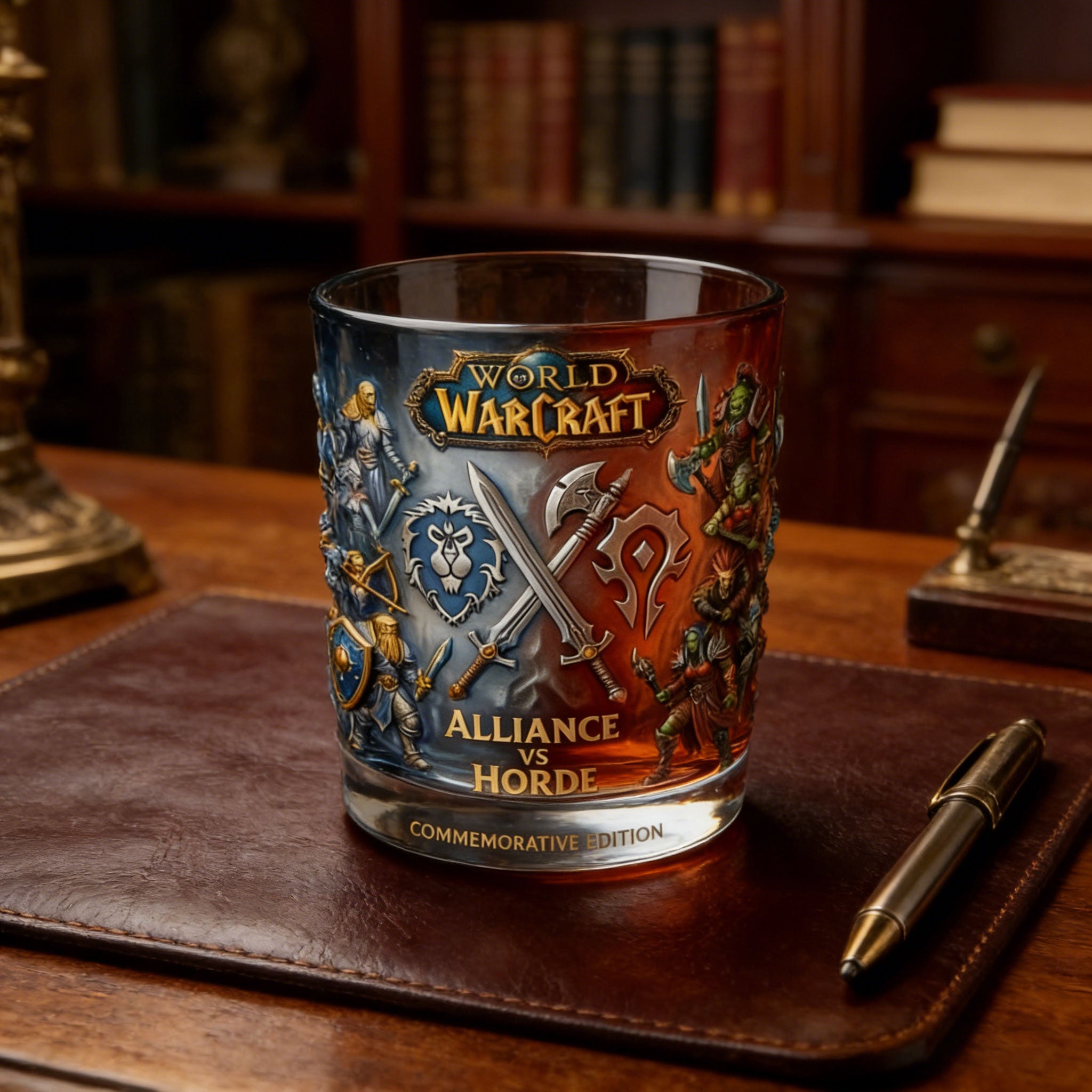 World Of Warcraft Alliance Vs Horde Whiskey Glass