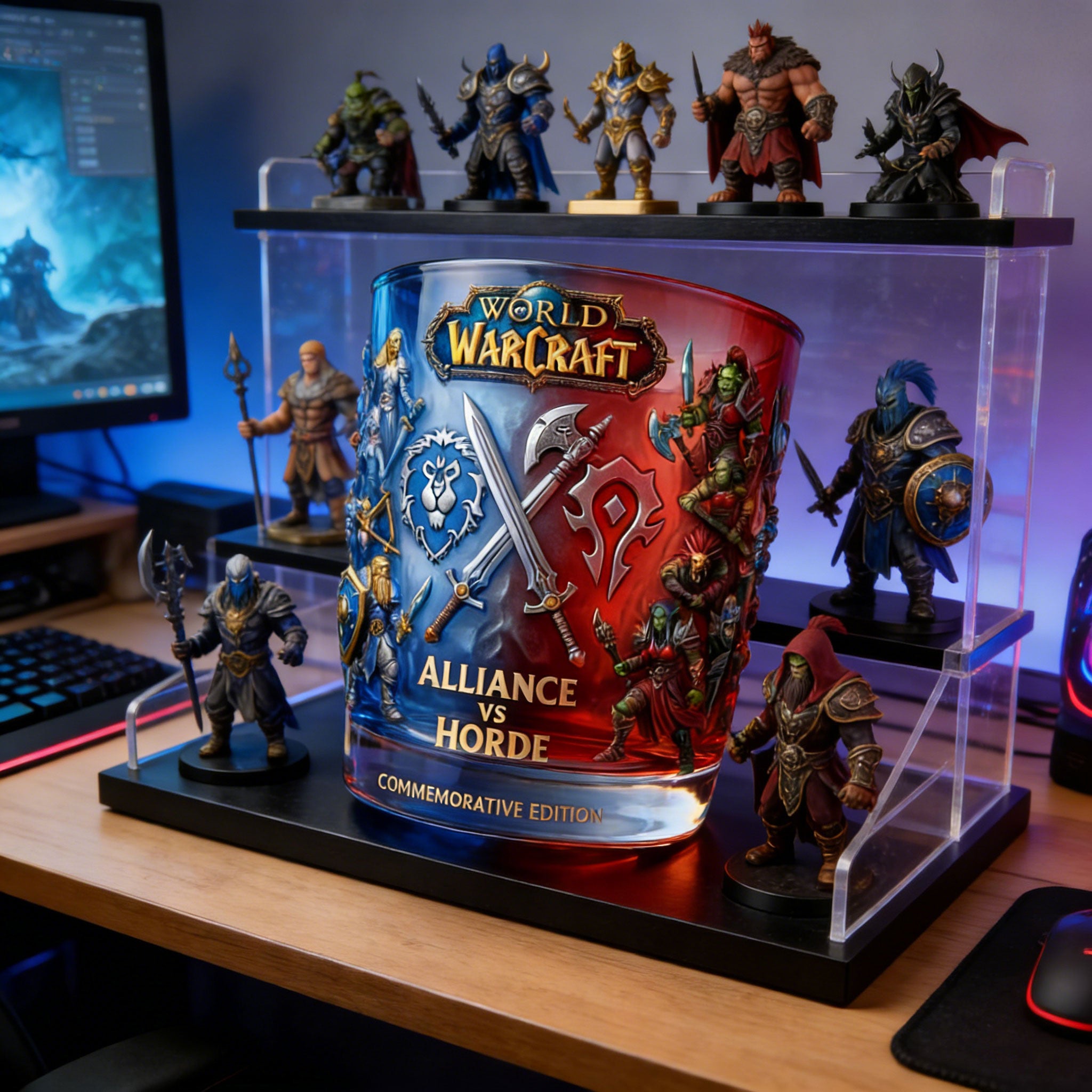 World Of Warcraft Alliance Vs Horde Whiskey Glass
