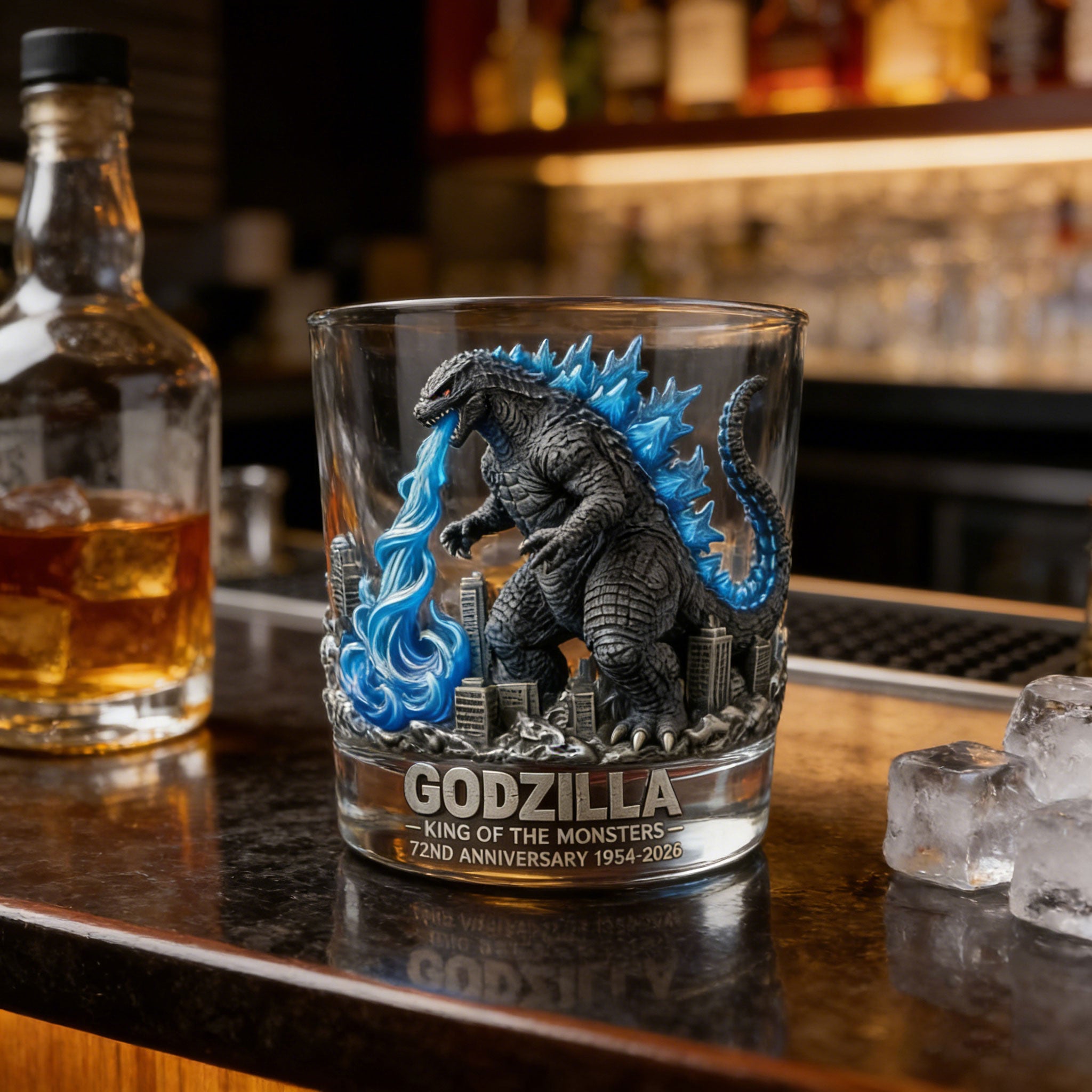 Godzilla 72nd Anniversary Whiskey Glass