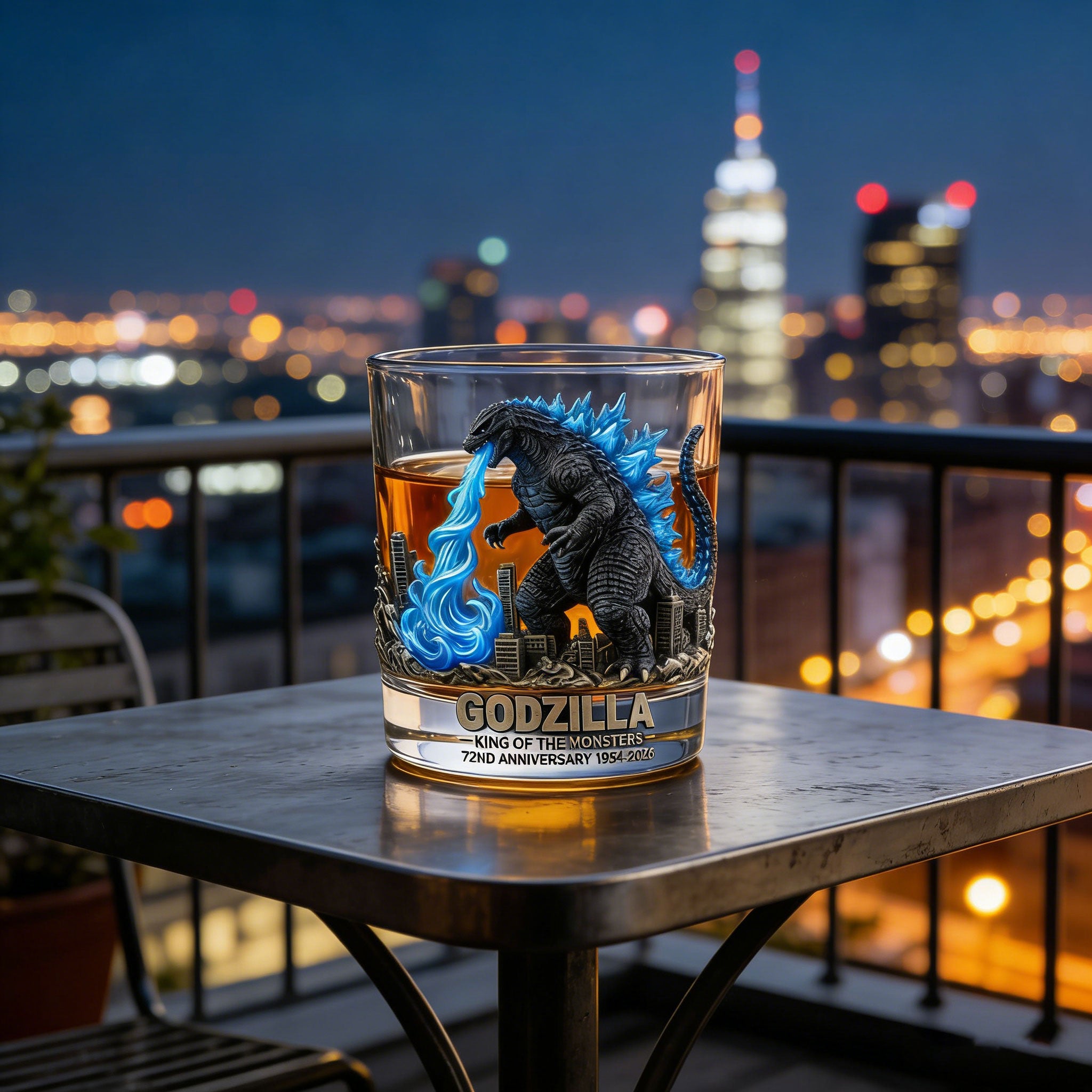 Godzilla 72nd Anniversary Whiskey Glass
