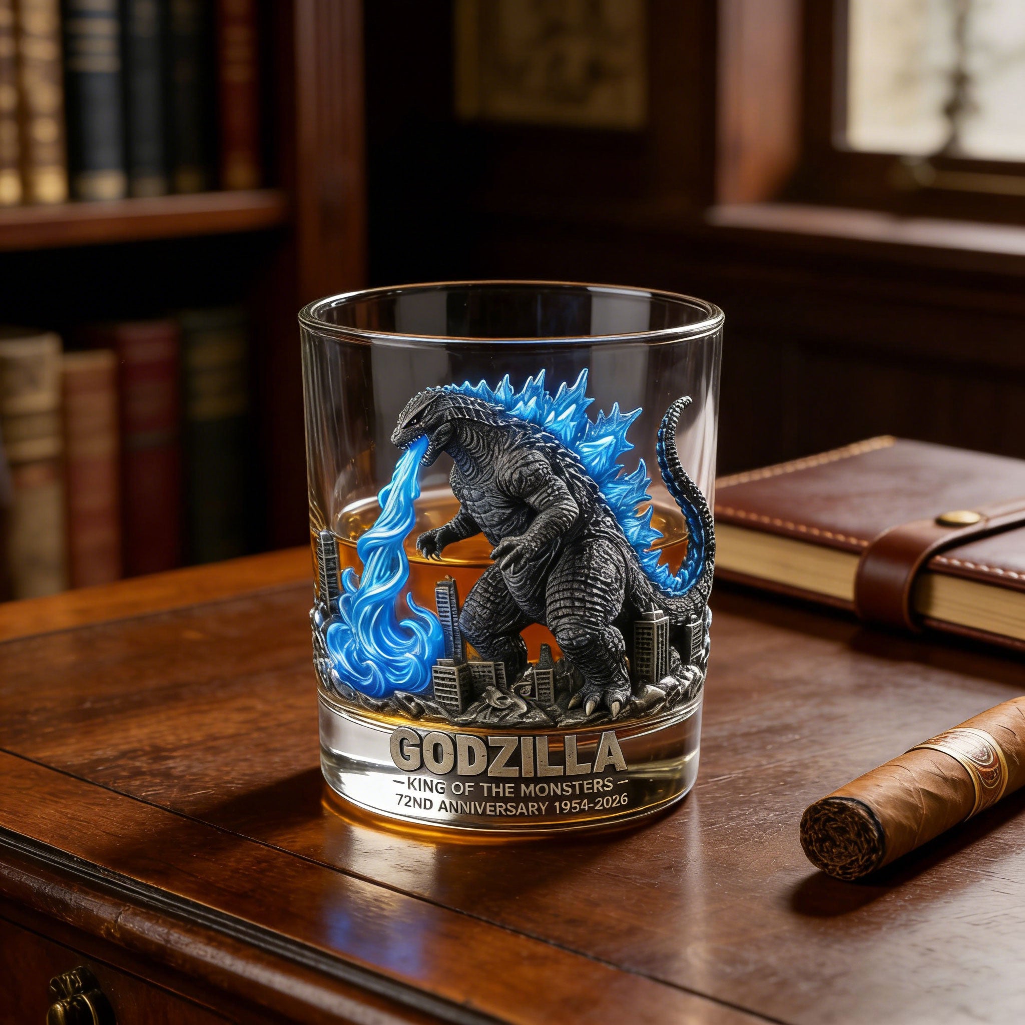 Godzilla 72nd Anniversary Whiskey Glass