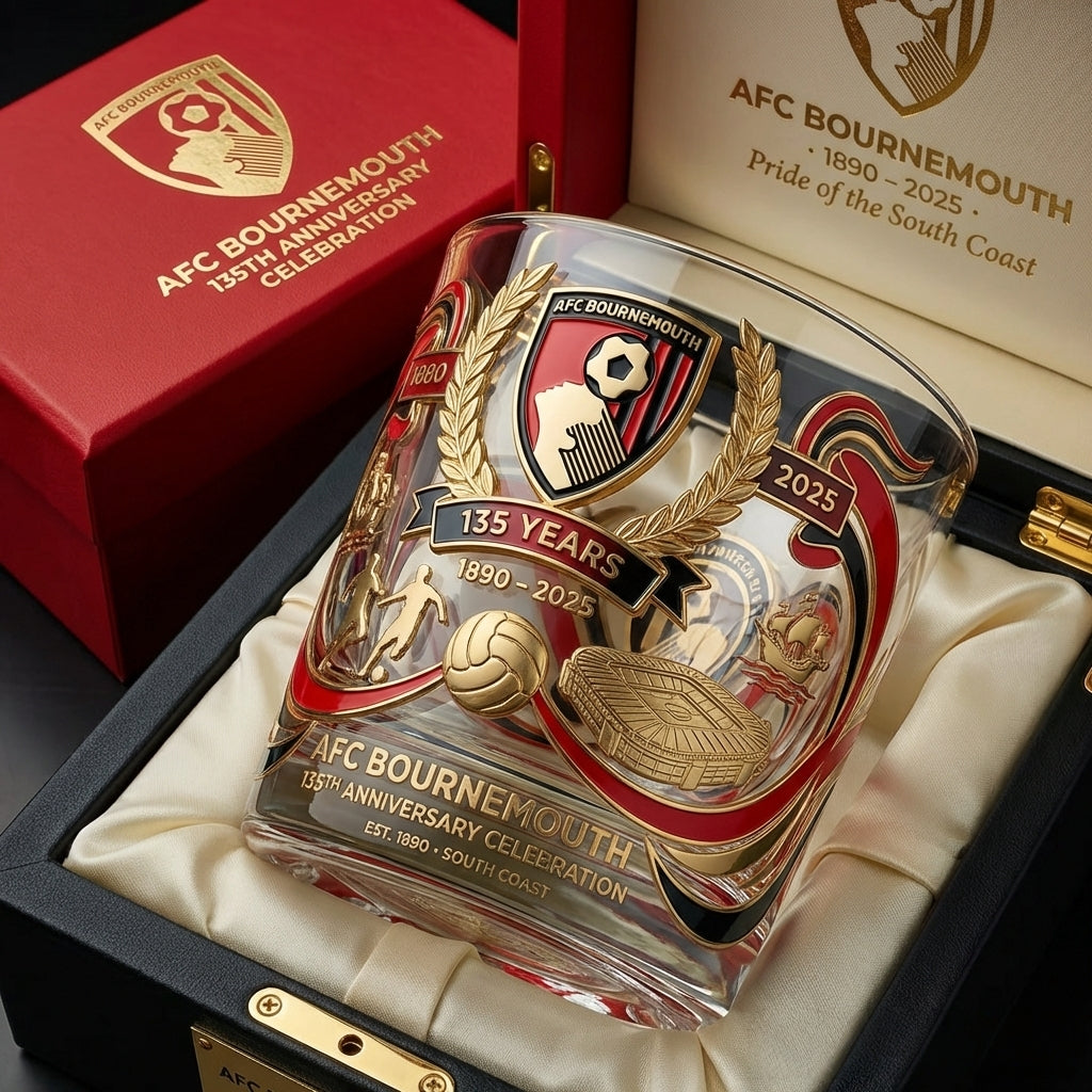 AFC Bournemouth 135th Anniversary Commemorative Glass