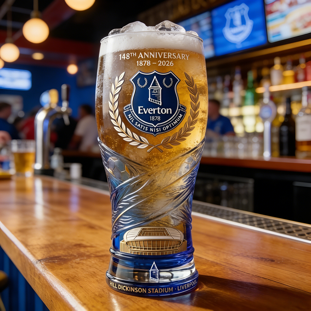Everton 148 Years Commemorative Glass