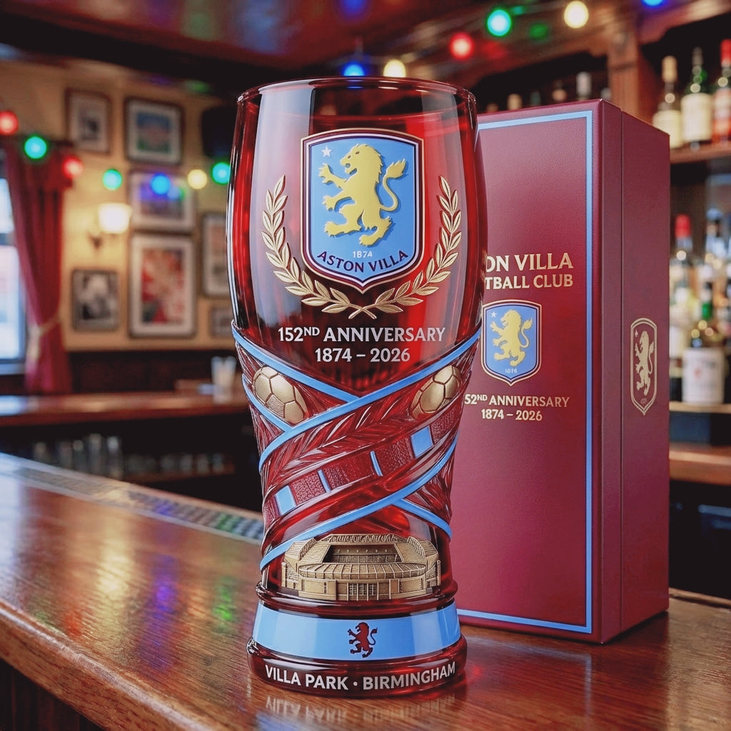 Aston Villa 152 Years Legacy Commemorative Glass