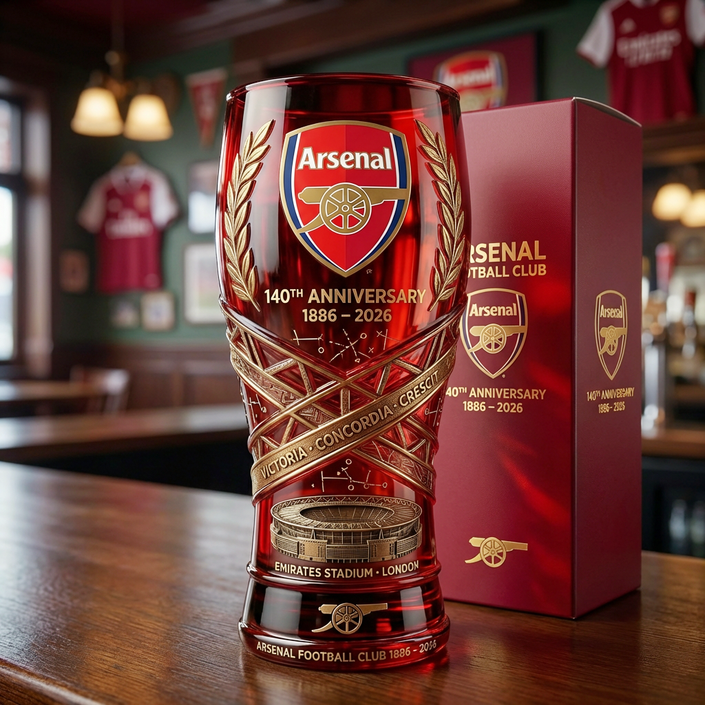 Arsenal 140th Anniversary Commemorative Glass