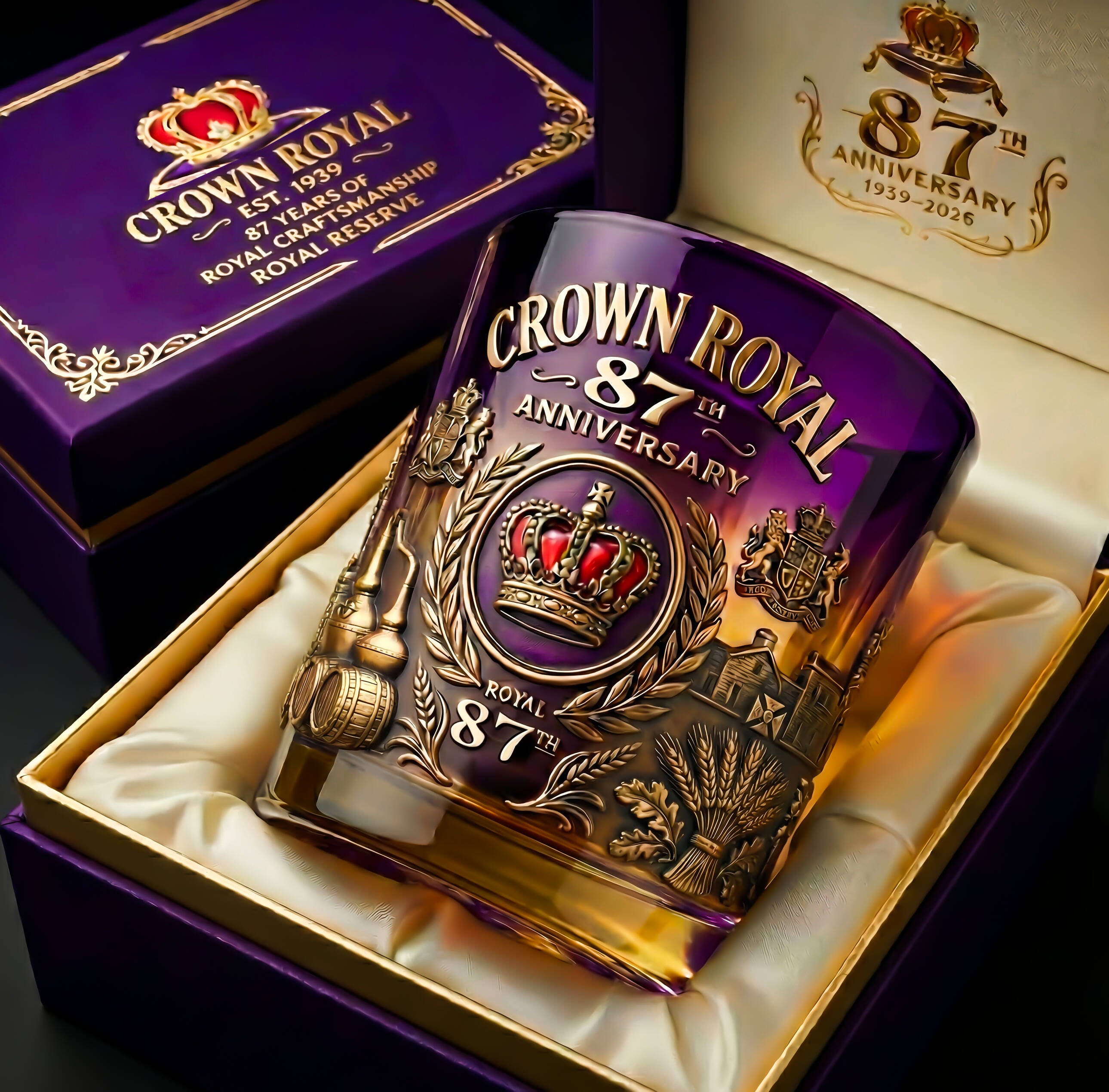 Crown Royal 87th Anniversary Commemorative Whiskey Glass