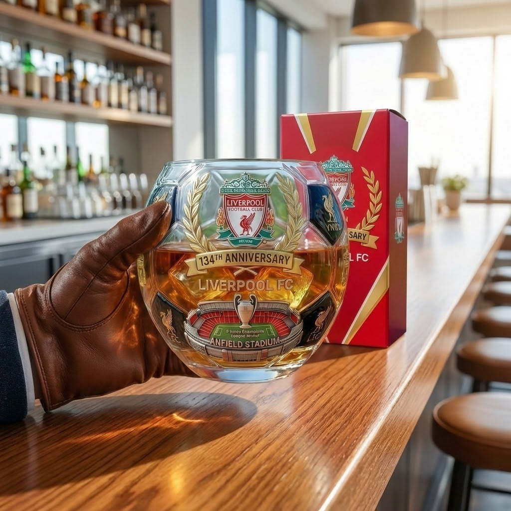 Liverpool 134th Anniversary Commemorative Football Whisky Glass