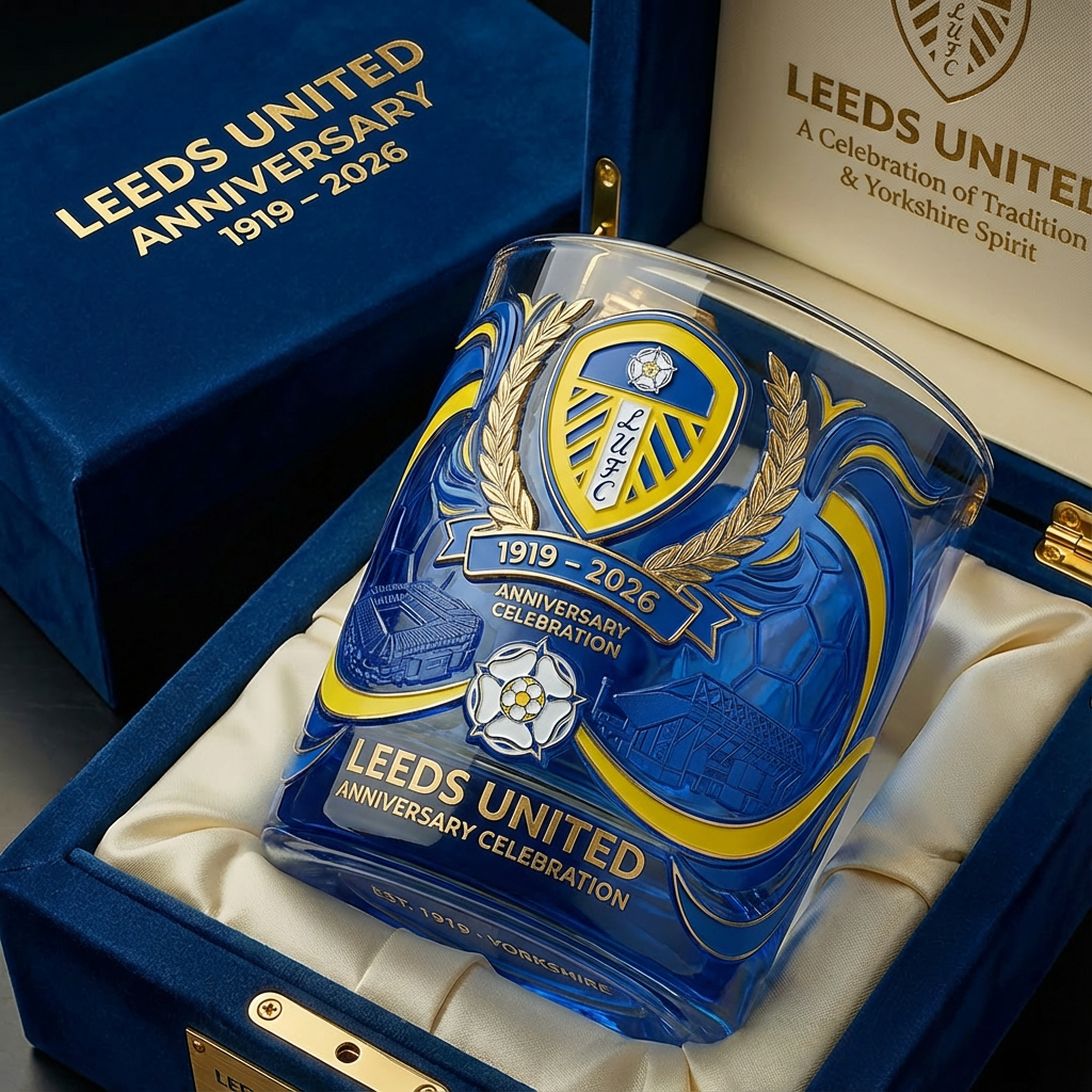 Leeds United 107th Anniversary Glass